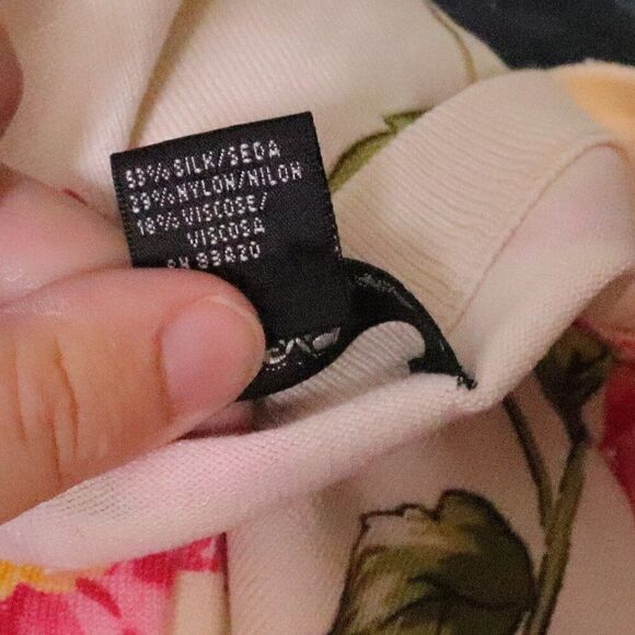 August Silk | Floral Button Up Silk Cardigan Small - Picture 7 of 8